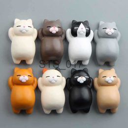 Aimants pour réfrigérateur 1PC réfrigérateur gros chat drôle dessin animé animaux chat réfrigérateur autocollant magnétique support de réfrigérateur cadeau décor à la maison aimants mignons x0731