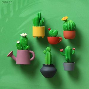 Maignants de réfrigérateur 3D Stickers de réfrigérant créatifs Resin Cacti Juicy et conception personnalisée Décoration de maison et plusieurs styles WX