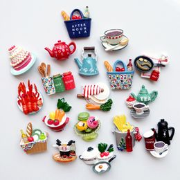 Koelkastmagneten 3D Creative Simulation Food Cute Mini Home Decor Stickers koelkast Pasta Paste Room Decoratie Collectie 230520