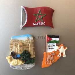 Imanes de nevera Imán de nevera de resina 3d Bandera marroquí Atracción turística Recuerdo de viaje Imanes de nevera Imanes Para Refrigerador Decoración para el hogar x0731