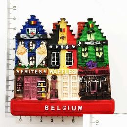 Maignants de réfrigérateur 3pcsfridge Belgium Résine Magnet Gent Mons Réfrigérateur 3D Autocollants décor Bre Brussels Tourist Drop Livrot Home Garde Dhgxw