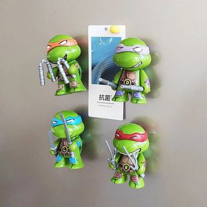 Koelkastmagneten 4 stuks Cartoon schildpad Hars Leuke koelkast Magnetische sticker Auto Ornamenten Decoraties Speelgoed Ornament Accessoires Koelkastmagneet 231007