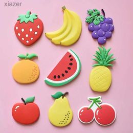 Aimants de réfrigérateur 9 aimants de fruits de dessin animé mignons ajoutent du plaisir coloré à votre réfrigérateur avec des autocollants en caoutchouc doux créatifs!Wx