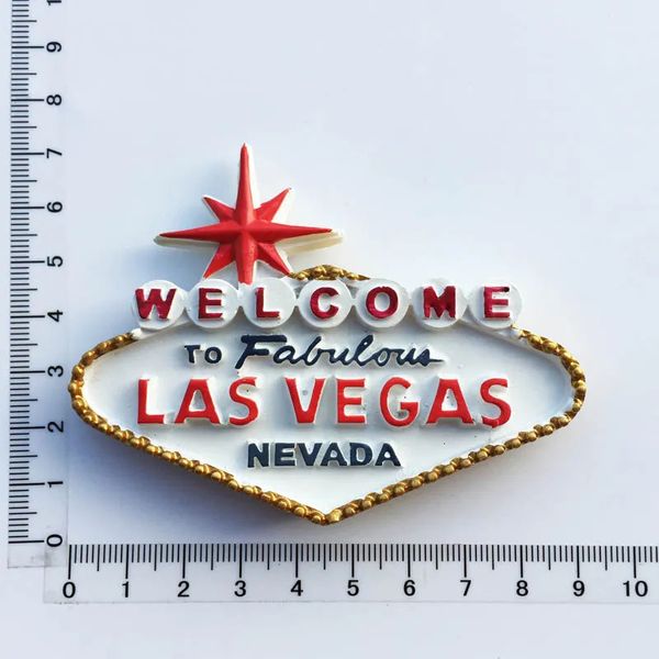 Aimants pour réfrigérateur American Las Vegas Las Vegas Landmark Carte de bienvenue Tourisme tridimensionnel Artisanat commémoratif Aimant magnétique pour réfrigérateur 231007