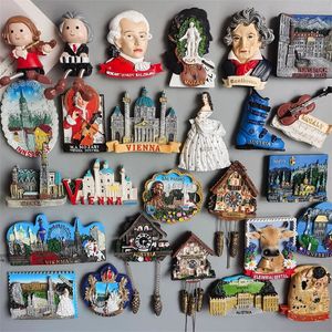 Koelkast Magneten Oostenrijk Wenen Salzburg Innsbruck ISCHGL Toeristische Souvenir Muzikant Mozart Beethoven Magneet Koelkast Sticker Koekoeksklok 230721