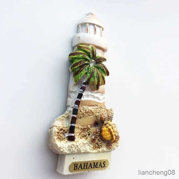 Magnets de nevera Bahamas Magnets de neveras Barco de faro Timán de tortugas de coco Tortuga de coco para refrigeradores Collection Arts Crafts Decorative Arts Crafts