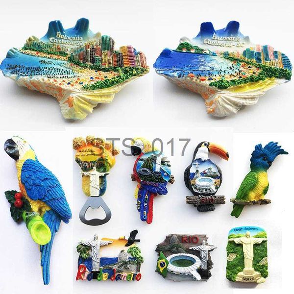 Imanes de nevera Brasil Imanes de nevera Pegatinas Balneario Brasil Rio De Resina 3d Pegatinas de nevera magnéticas Decoración del hogarRegalo de viaje Manualidades x0731