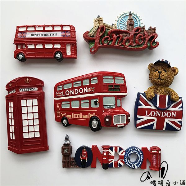 Magnets de refrigeradores British Bus British London Bridge Booth Telep Servic Magnet 230815