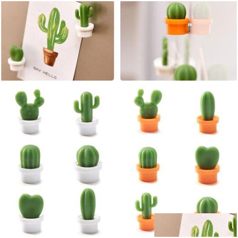 Koelkastmagneten Cactus Magneten Leuke Succent Plant Magneet Knop Koelkast Mes Sticker 6 stks/set Huis Tuin Home Decor Dh90K