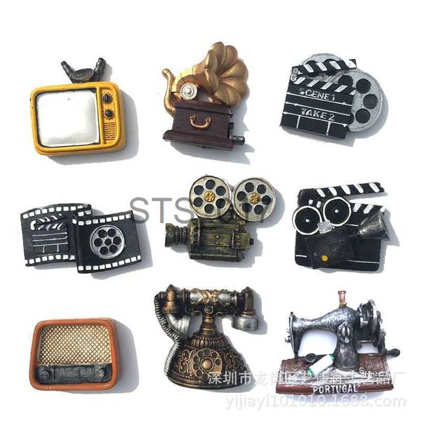 Aimants pour réfrigérateur Style chinois Vintage Aimants pour réfrigérateur Antique TV Moteur Film Projecteur 3D Réfrigérateur Maison Cuisine Décoration Touristique Souvenirs x0731