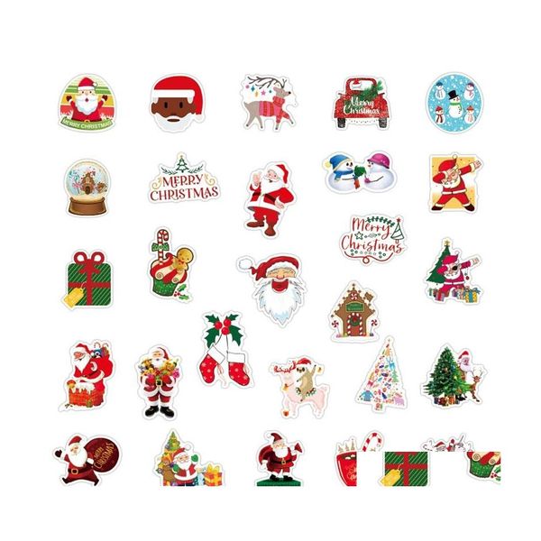 Maignants de réfrigérateur Autoriser les arbres de Noël MECRICE AUTOCHER MUR Autocollant Décor de chambre à coucher Santa Claus Réfrigérateur en papier étanche 3 5 Dhja8