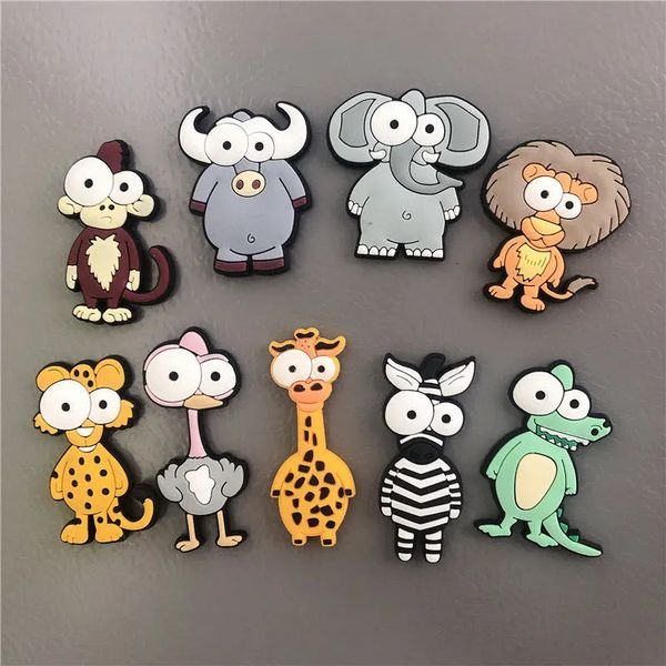 Imanes de nevera Dibujos animados creativos PVC Imanes de nevera Zoo Animal Juguetes magnéticos Recuerdo para niños Imanes de nevera Imanes de nevera para bebés Kid 231007