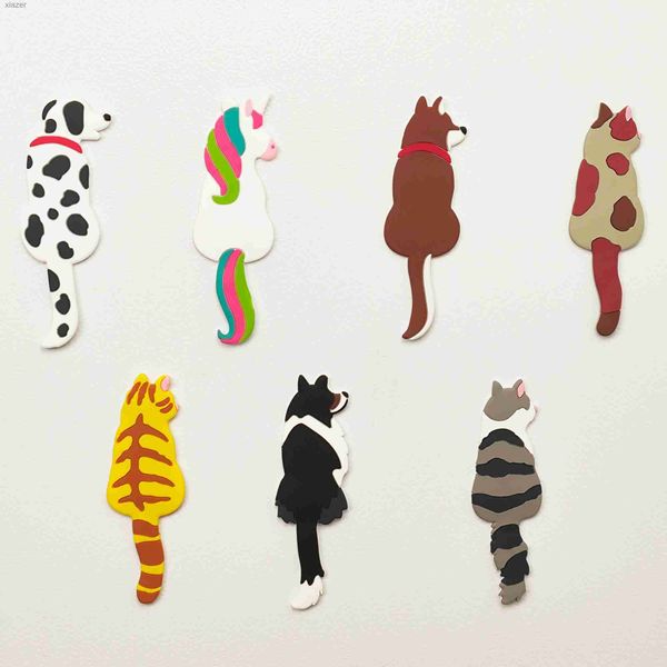 Maignants de réfrigérateur Créative Unicorn Cartoon Stickers de réfrigérant pour les chats chiots et animaux Décoration de l'aimant de dessins animés avec queue courbée comme nécessité de la maison WX