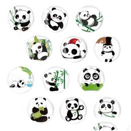 Magnetes de nevera Cristal Glass Cartoon Panda Magnetic Stick Home Refrigerator de refrigerador Pegatizas Drop entregada Decoración de jardín Dhca0