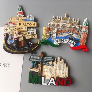 Koelkastmagneten Europese Souvenir Koelkast Milaan Venetië Italië Stereo Hars Magneet Home Decor 230721