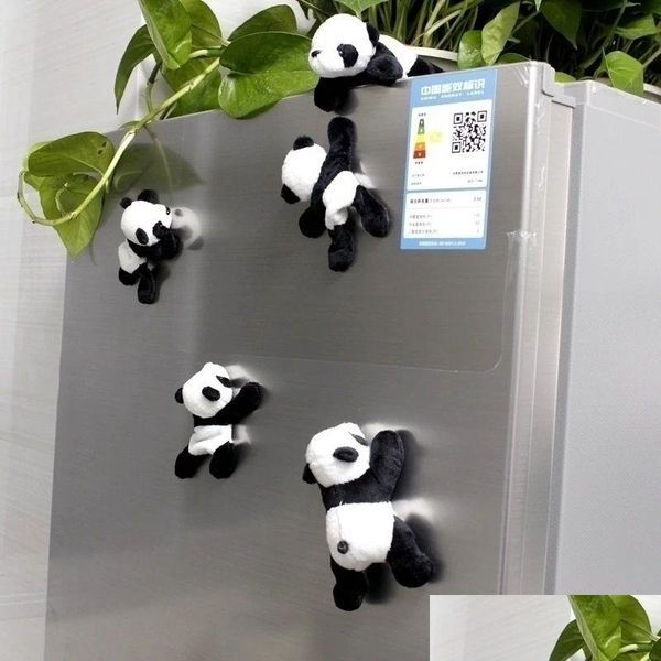 Aimants pour réfrigérateur 1 pièce, dessin animé mignon doux en peluche Panda, aimant puissant pour réfrigérateur, décoration de maison, Souvenir, accès à la cuisine Dhisj