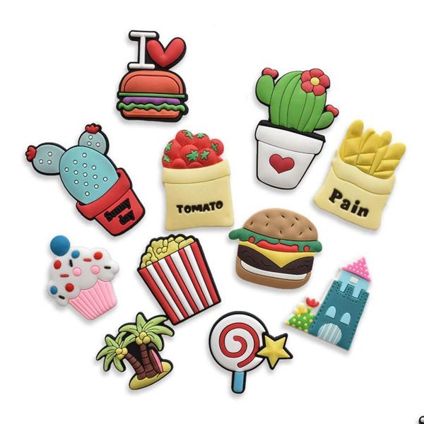 Aimants Pour Réfrigérateur Aimants Pour Réfrigérateur Pvc Colorf Dessin Animé Hamburger Tomate Aimant Autocollant Réfrigérateur En Plastique 3D Mignon Éducation Préscolaire Enfants Dhxmf