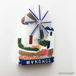 Koelkast magneten Grieks Egeïsche Mykonos Island Windmill House koelkast Magneet Toerist Souvenirs koelkaststickers Home Ornamenten