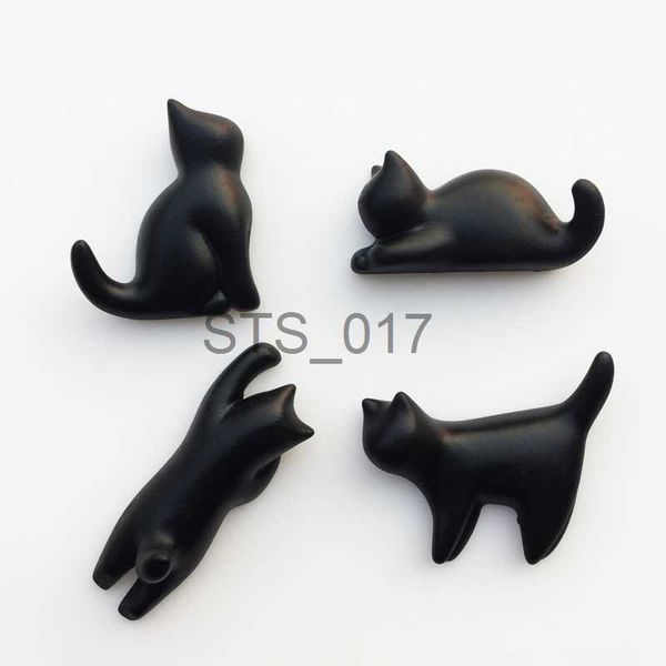 Koelkastmagneten Japanse genezing 3D Abstracte Kleine Zwarte Kat magneten Leuke Dieren Hars Koelkastmagneet Magnetische Stickers voor Huisdecoratie x0731