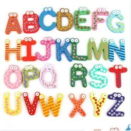 Réfrigérateur Aimants Enfants Bébé En Bois Alphabet Lettre Dessin Animé Apprentissage Éducatif Étude Jouet Uni Cadeau Drop Delivery Maison Jardin Dhsxc Dhygf