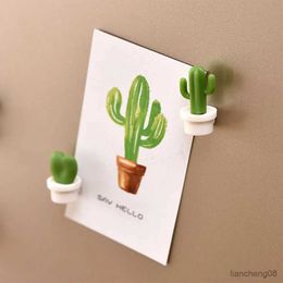 Maignants de réfrigérateur cuisine collante note cactus en deux couleurs en option succulente décoration intérieure pour le réfrigérateur magnétique réfrigérateur décoration pour l'anime affiche