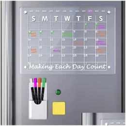 Koelkast magneet magneet sticker kalenderbord planner herbruikbare magnetische schema transparant acryl mes menu 230828 drop levering home dhfa0