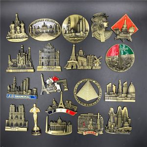 Réfrigérateur Aimants Métal premium 3D stéréo réfrigérateur autocollant réfrigérateur aimant souvenir Attractions touristiques Accueil cuisine décoration 230711