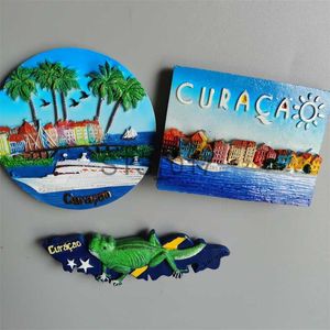 Fridge Magnets Netherlands Curacao Tourist Souvenirs Gift Stereo Resin Refrigerator Magnetic Stickers 3D Lizard Magnets for Refrigerators x0731