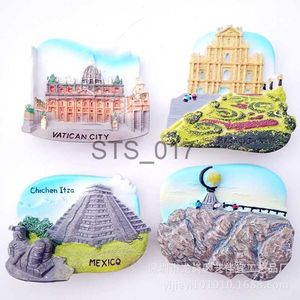 Koelkastmagneten Neville Macau Europa Vaticaan Mexico Koelkastmagneet Souvenir 3D Hars Koelkast Stickers Woondecoratie Accessoires Cadeau-ideeën x0731