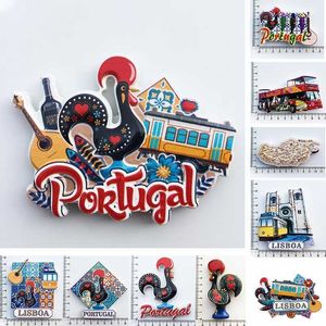 Koelkast magnets Portugal koelkast magneten toerist souvenir Portugese pik lisboa elektrische gitaar koelkast sticker reiscollectie cadeau p230508