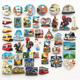 Koelkastmagneten Portugal Souvenir Lissabon Tram Madeira Hars Magnetische Koelkast Stickers Toeristische Home Decoraties 230828