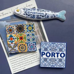 Koelkastmagneten Koelkast in Portugese stijl met toeristische souvenirs creatieve magneetsticker geschilderd 231010