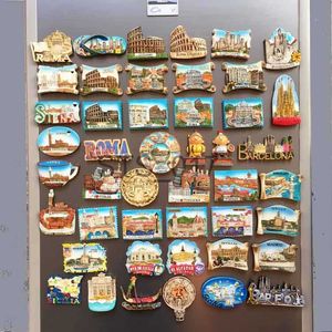 Aimants pour réfrigérateur QIQIPP Europe Italie Espagne voyage commémoratif artisanat aimant réfrigérateur aimant x0731