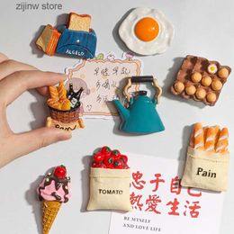Koelkast magneten koelkast stickers magnetisch schattig ins voedsel magnetische stickers 3D creatieve simulatie schattige decoratieve geschenken y240322