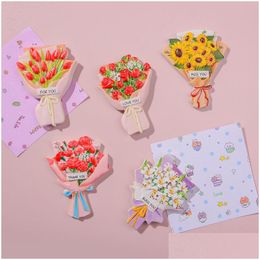 Aimants pour réfrigérateur Résine Fleur Aimant Autocollants Tournesol Rose Conseils Oeillet Réfrigérateur Aimants Pour Tableau Blanc Bureau Po Cabinet En Goutte Deli Dhosr