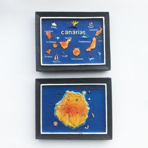 Fridge Magnets Spain 3d Frame Map of The Canary Islands Gran Canaria Tourist Souvenir Crafts Magnetic Refrigerator Stickers 230727