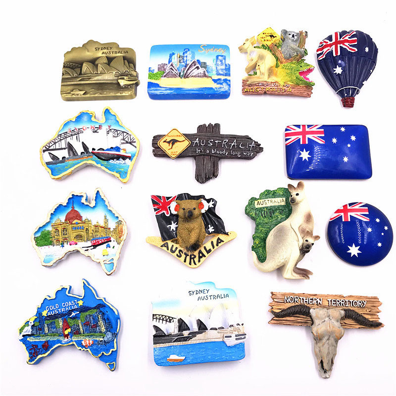 ثلاجة المغناطيس سيدني أستراليا ملبورن كانغارو ماغنتيك العالم السياحة التذكارية 3D Koala Opera House Magnets Collection 230802
