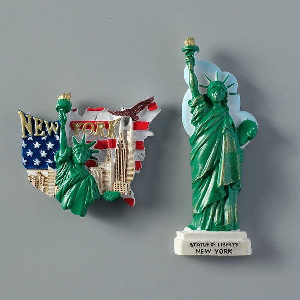 Imanes de nevera Recuerdos turísticos América estatua de la libertad Bandera de EE. UU. York 3d nevera imanes de nevera colección regalos decoración del hogar 230711
