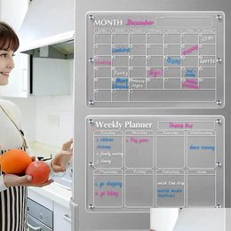 Koelkastmagneten transparant acryl magneet sticker kalenderbord planner magnetisch voor To Do List Menu 231221 Drop Delivery Home Garden Dhnm2