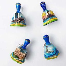 Imanes de nevera Ucrania Odessa atracción turística recuerdos campana árbol resina pintada artesanías pegatinas magnéticas para nevera decoración 230727