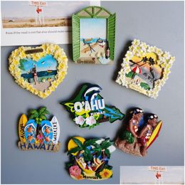 Koelkast magnets usa magntes Hawaii Maui o ahu saipan toerist souvenir home decoratie geschenken 230923 drop levering tuin decor otszl