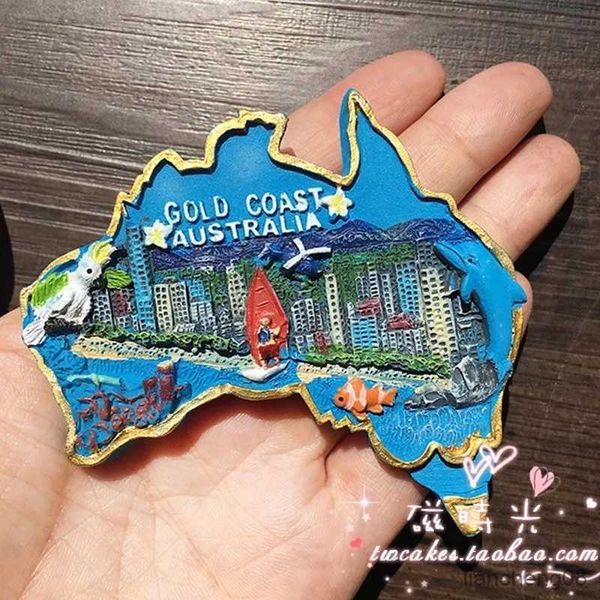 Nevera imanes mundiales viajes recuerdos de viajes australia koala oso bear twig koala resina refrigerador calcomanía regalo de cumpleaños