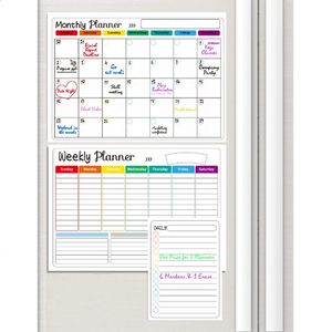 Koelkaststicker Prikbord Magnetisch Menu Kalender Koelkast Maandelijkse Planner Kalender Droog uitwisbaar whiteboard 240219