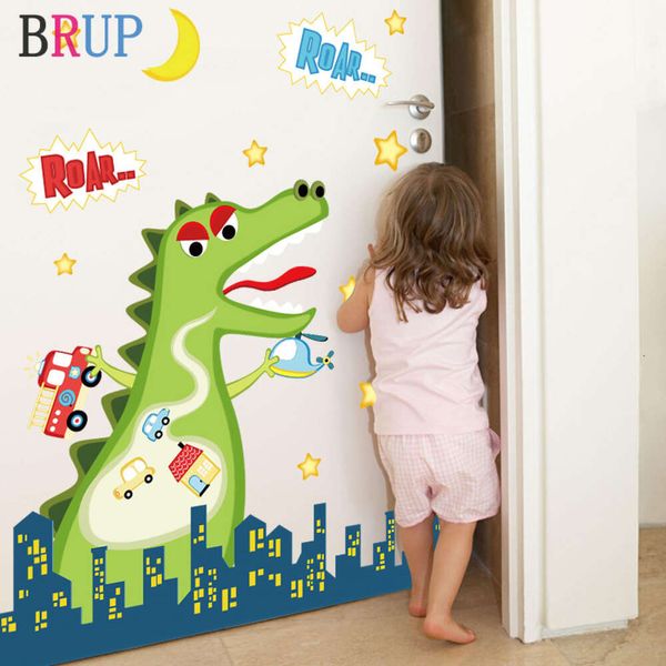 Autocollants muraux de dinosaure sympathiques pour enfants Room Cartoon Animaux Home Decor Creative Art Vinyl Wall Decal Creative House Decoration