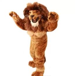 Costume de Mascotte de Lion amical, taille adulte, Animal sauvage mâle, roi Lion, fête de carnaval, Costume adapté 273a