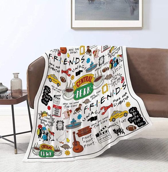 Couverture d'amis pour émission de télévision, couverture polaire en flanelle, douce, confortable, légère, en tissu peluche, pour canapé et lit, 4134047