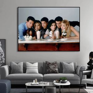 Vrienden TV -programma Poster Central PERK Design Quotes Friends Canvas Painting Print Wall Art Pictures for Living Room Decor Cuadros