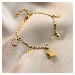 Vriendschapsarmbanden voor 3 beste vrienden Classic Design Charmel Blacelet Designer sieraden roestvrij staal vergulde gouden armband luxe sieraden slot liefde armbanden