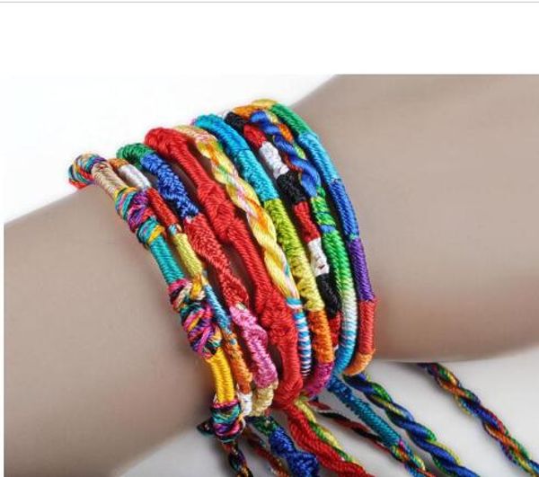 Pulseras de la amistad Niñas Lujo Colorido Púrpura Infinito Pulsera Joyería hecha a mano Cordón trenzado barato Pulsera trenzada GB1574