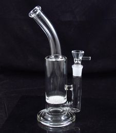 Frit Disk Glass Water Bong 10 pouces Smoke Bubbler Pipe Bend Neck pour Dry Herb 19MM
